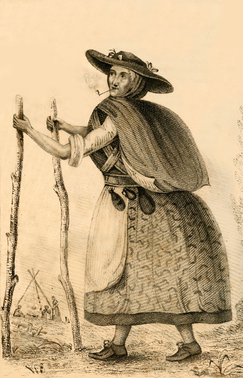 Jenny Darney, Niezwykła postać w Cumberland, 1821. autorstwa Robert Cooper