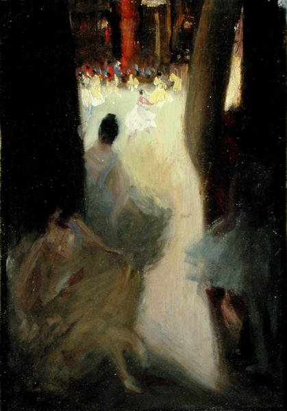 Ballet Girls, Filadelfia (olej na płótnie) autorstwa Robert Cozad Henri