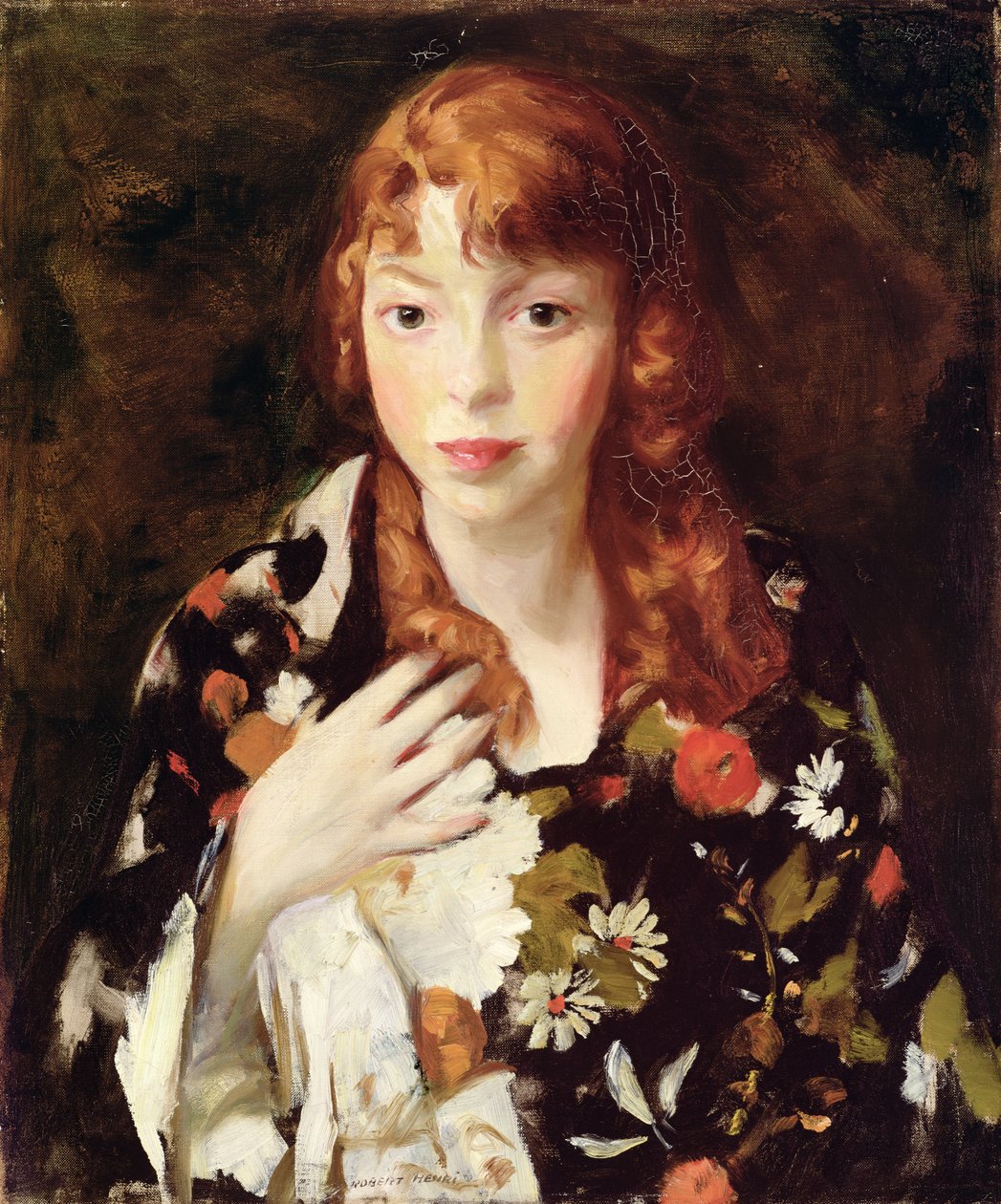 Edna Smith w japońskim opakowaniu, ok. 1915 r. (olej na płótnie) autorstwa Robert Cozad Henri
