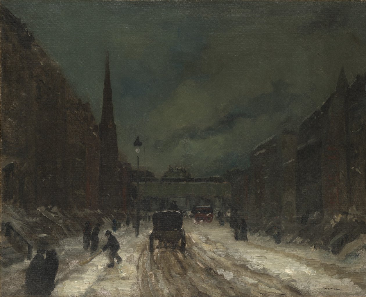 Scena uliczna ze śniegiem (57th Street, NYC.), 1902 autorstwa Robert Cozad Henri