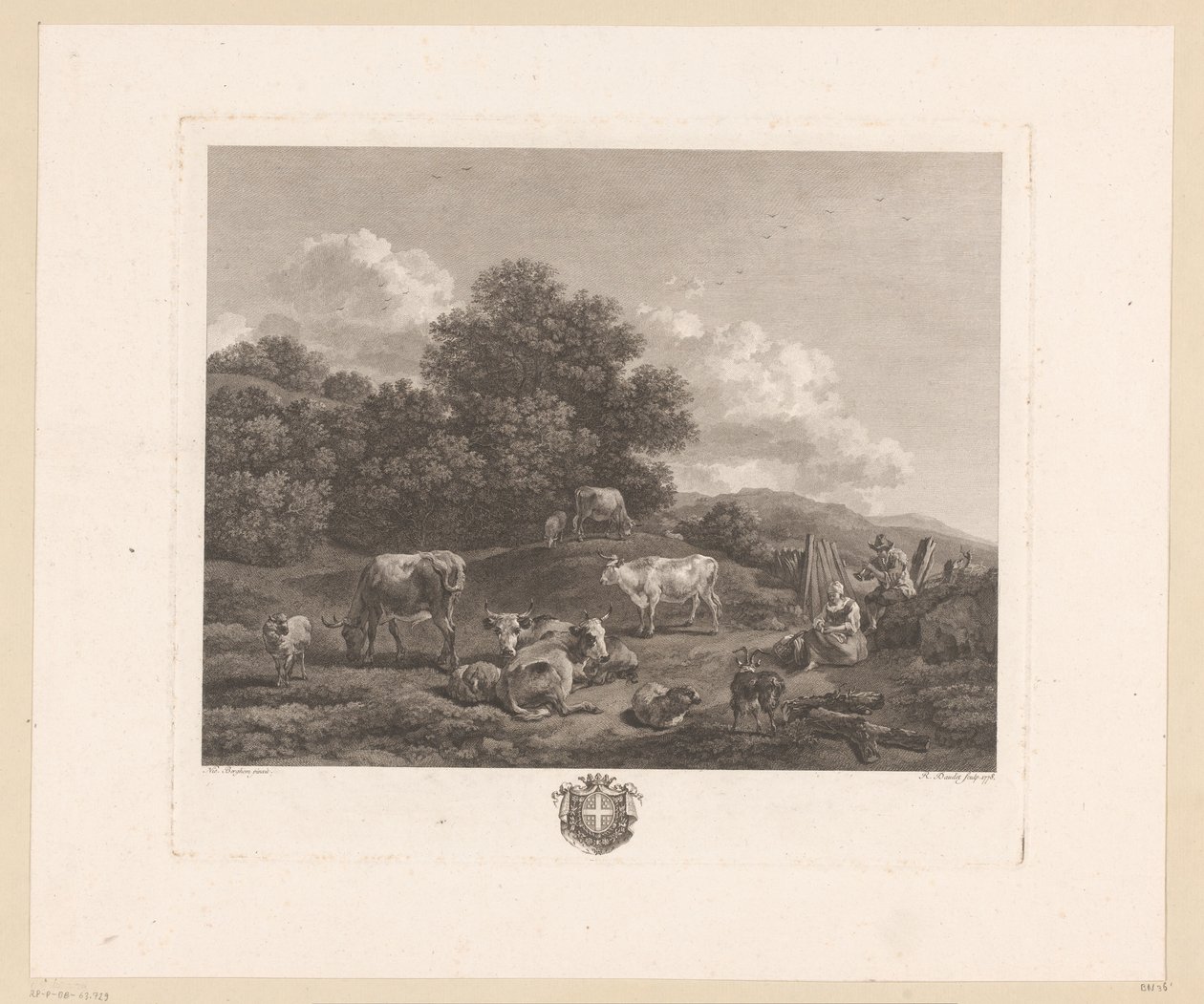 Landschap stawia pasterzy w vee Holenderskie stado autorstwa Robert Daudet (II)