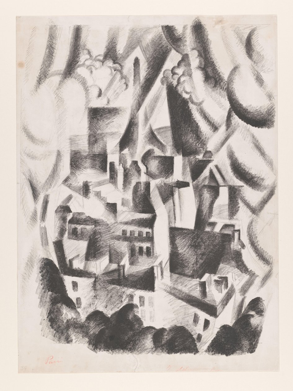 Paryż (oryginalny tytuł na obiekcie) autorstwa Robert  Delaunay
