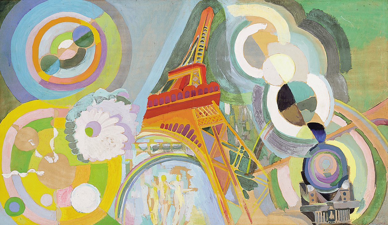 Powietrze, kolej i woda, studium autorstwa Robert Delaunay