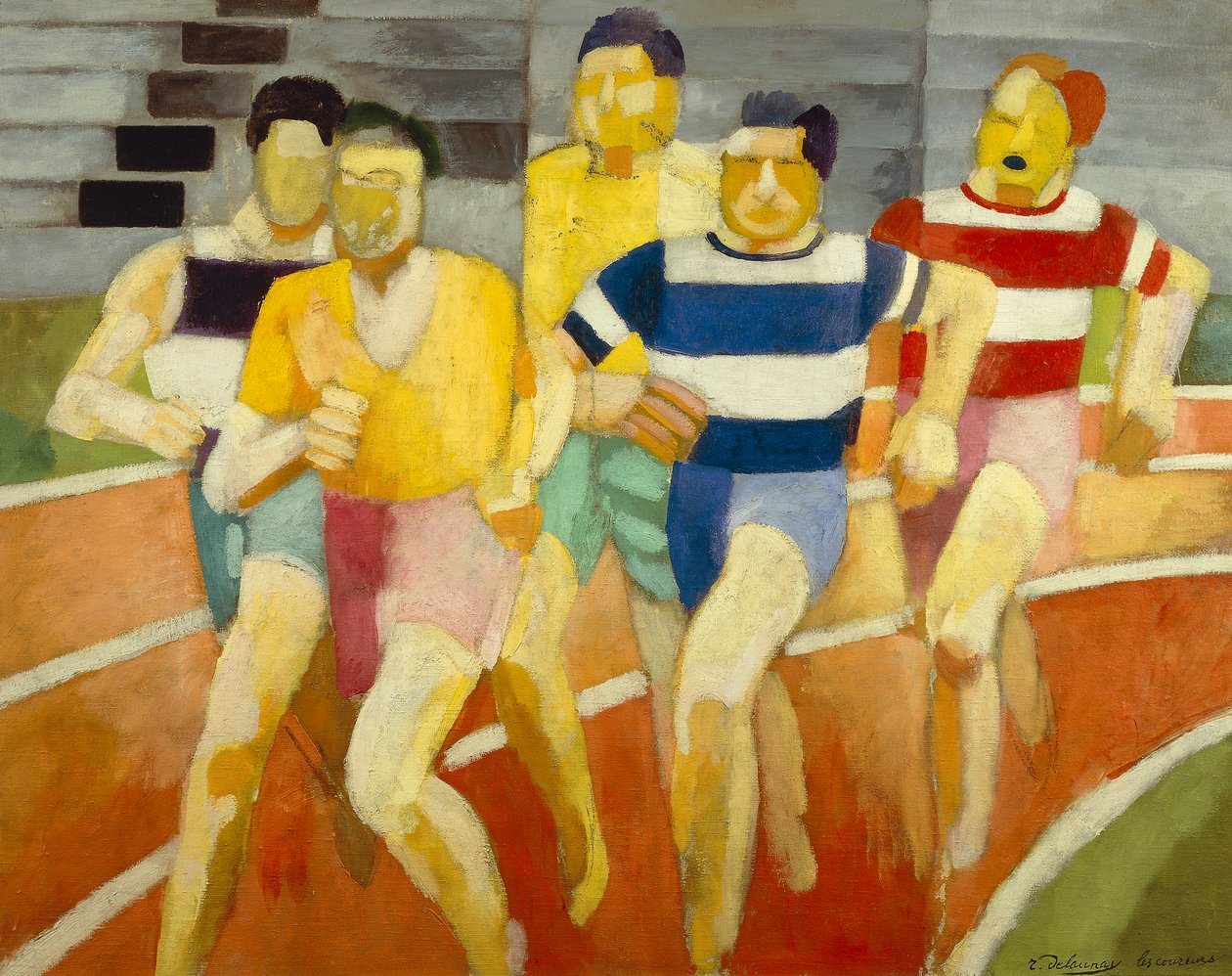Biegacze, ok. 1924 (olej na płótnie) autorstwa Robert Delaunay