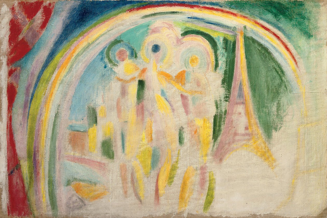 Trzy Gracje, studium dla „La Ville de Paris”, ok. 1911-1912 (olej na płótnie) autorstwa Robert Delaunay