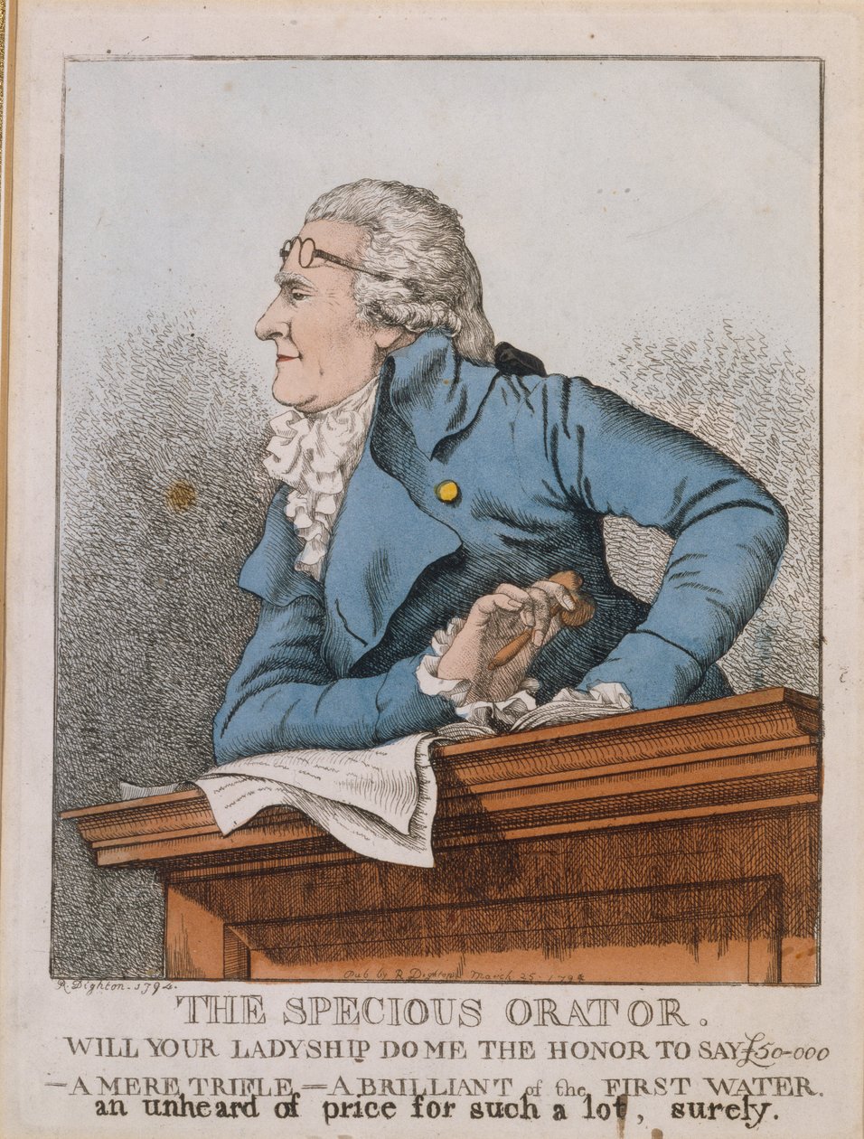 "A Specious Orator", James Christie autorstwa Robert Dighton