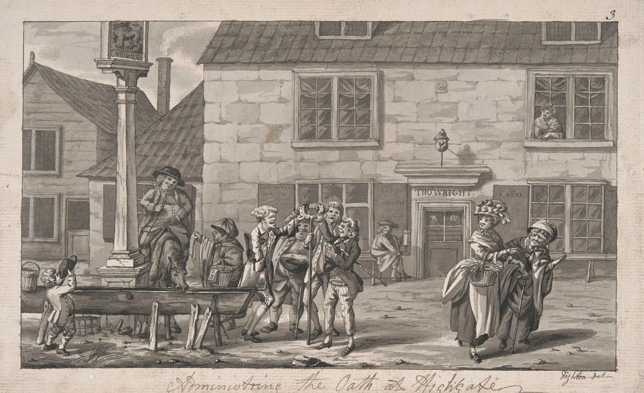 Administrowanie przysięgą w Highgate autorstwa Robert Dighton