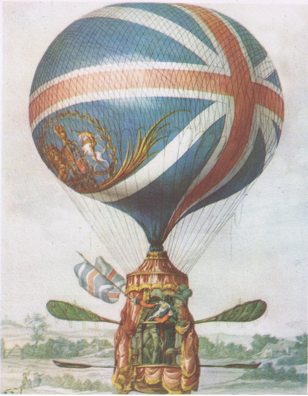 Balon Lunardis, z British Adventure wydany przez Collins, 1947 autorstwa Robert Dighton