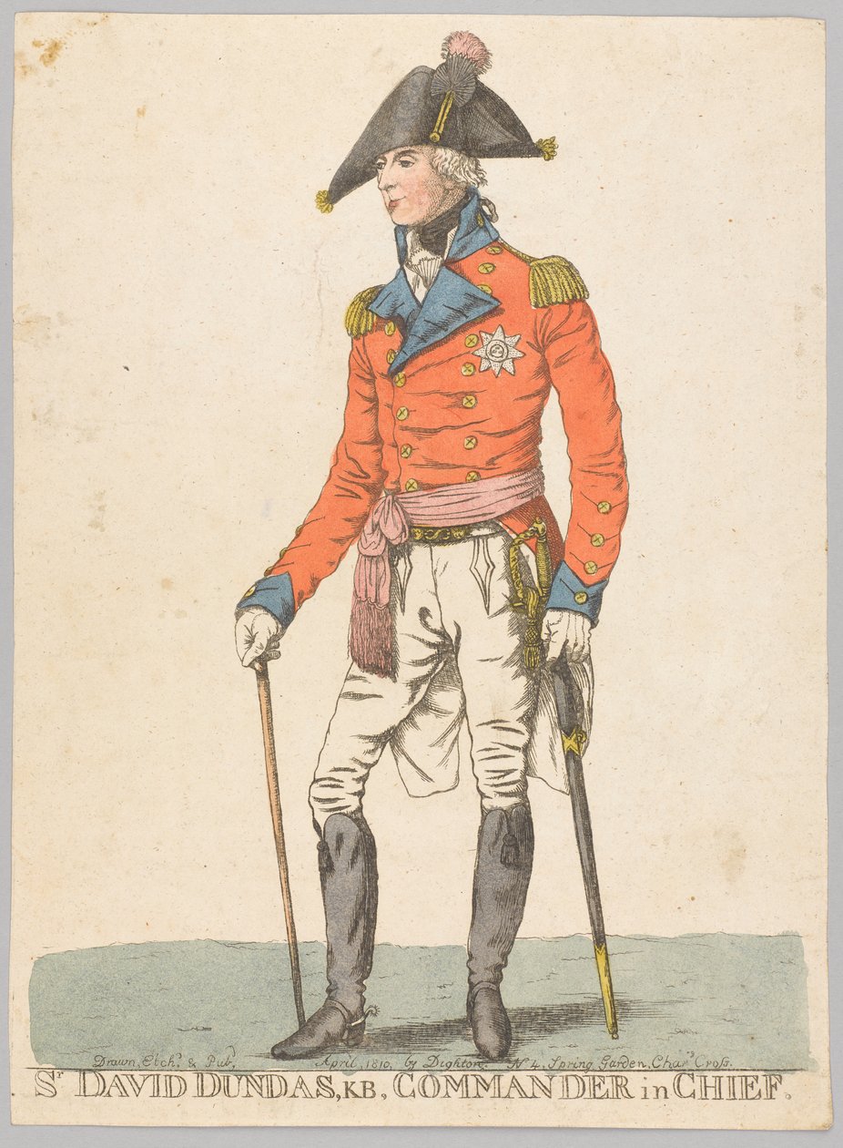 Sir David Dundas, KB, Naczelny Dowódca autorstwa Robert Dighton