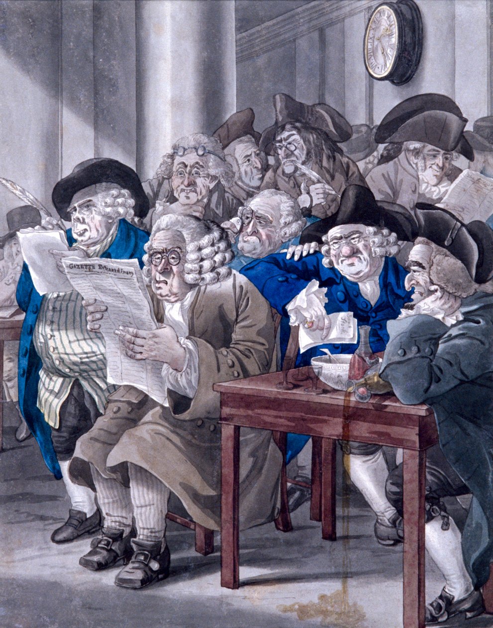 „Stock-Jobbers Extraordinary”, Giełda Papierów Wartościowych, Londyn, ok. 1795 r. autorstwa Robert Dighton