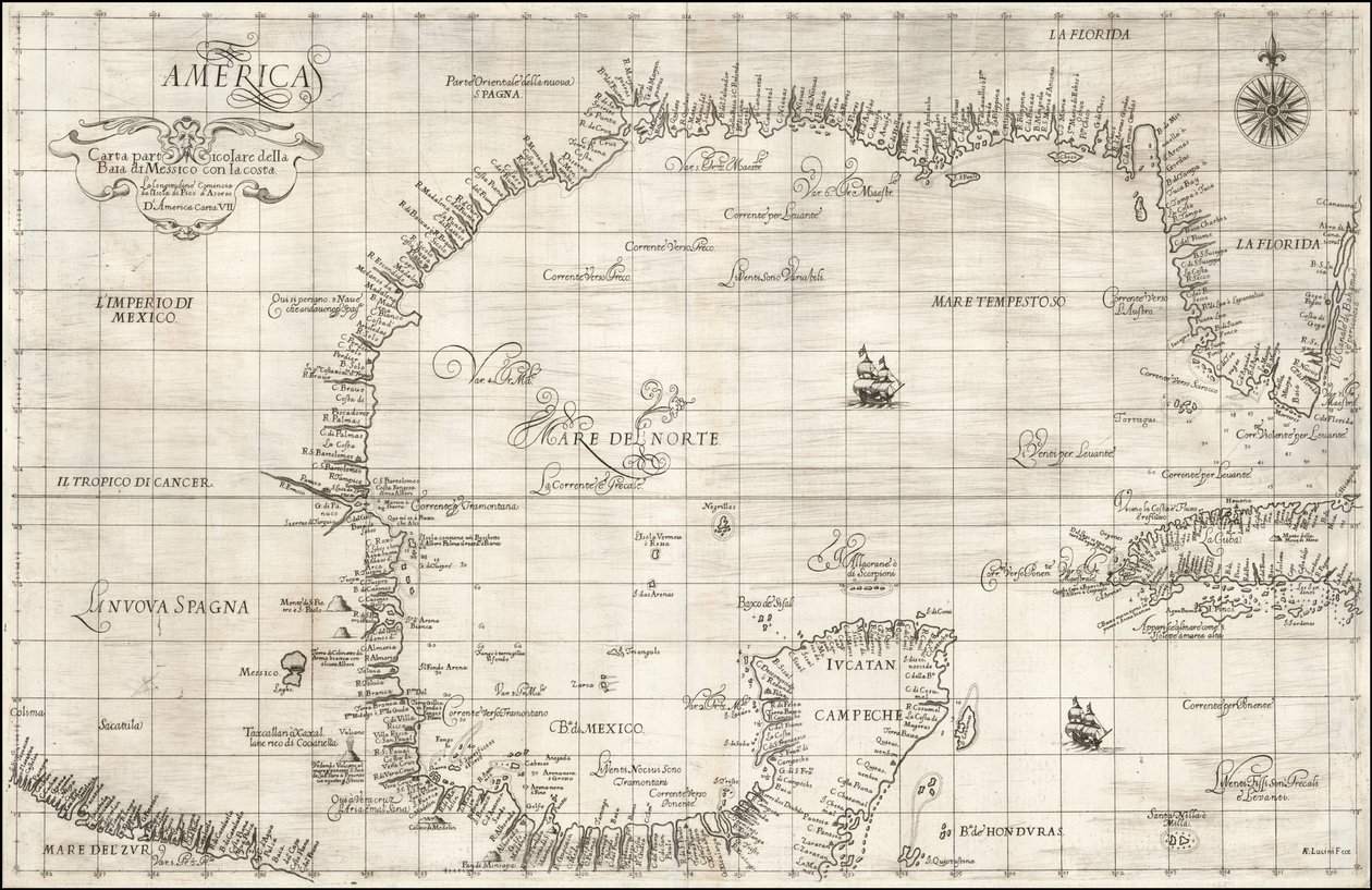Mapa Zatoki Meksykańskiej z 1646 r. autorstwa Roberta Dudleya autorstwa Robert Dudley