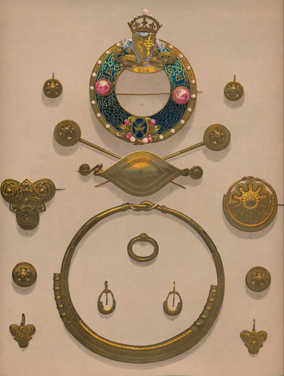 Złote ozdoby i broszka, 1863. autorstwa Robert Dudley