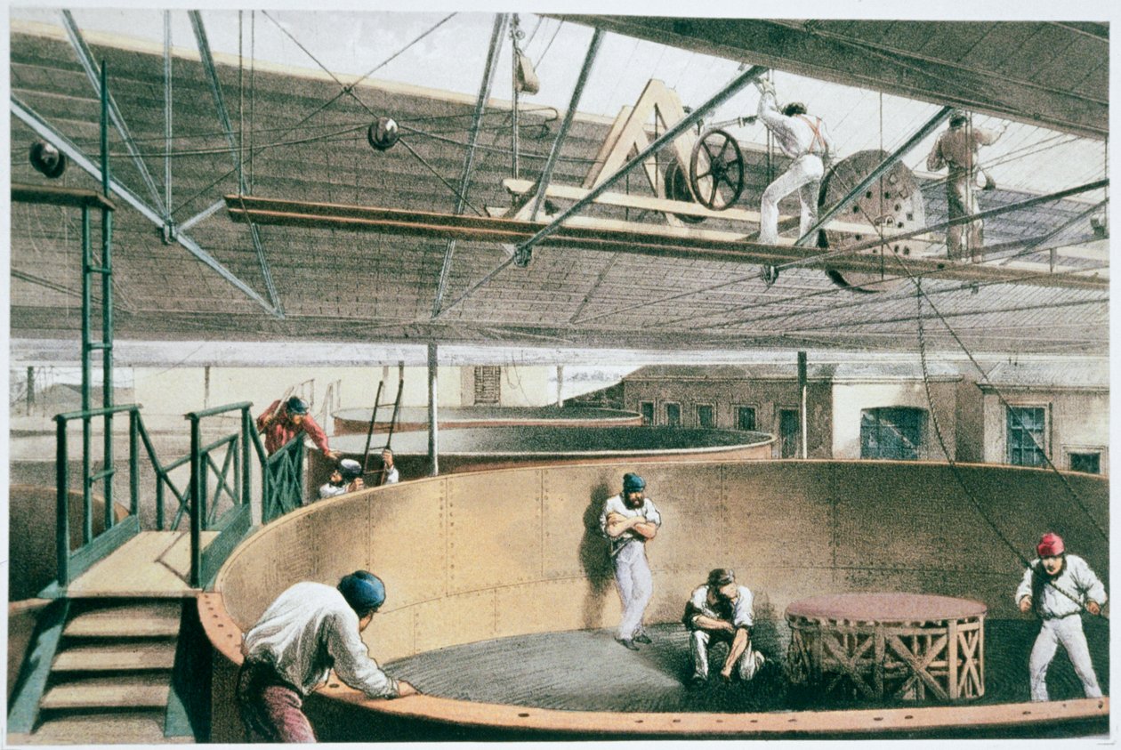 Produkcja transatlantyckiego kabla telegraficznego, c1865 1866 autorstwa Robert Dudley