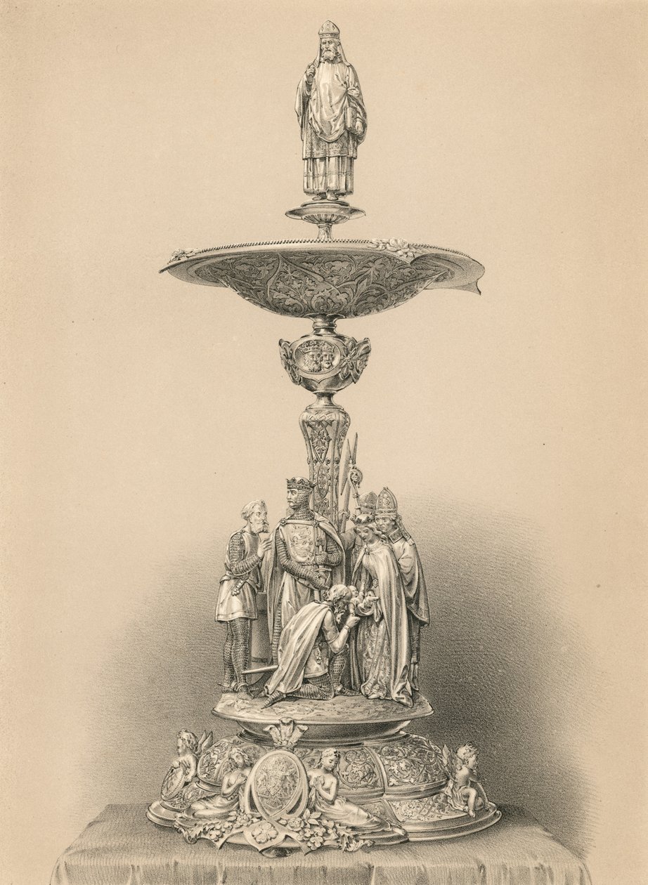 Srebrny element centralny, dar Jej Królewskiej Mości w imieniu Jej Wysokości Księcia Małżonka i Królowej (chromolit) autorstwa Robert Dudley
