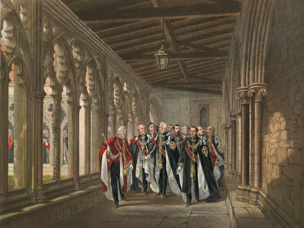 Krużganek dziekański, Windsor (chromolitografia) autorstwa Robert Dudley