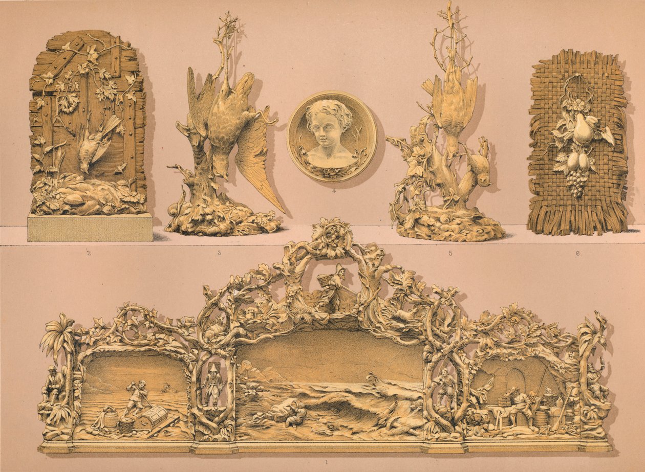 Rzeźby w drewnie, 1893. autorstwa Robert Dudley