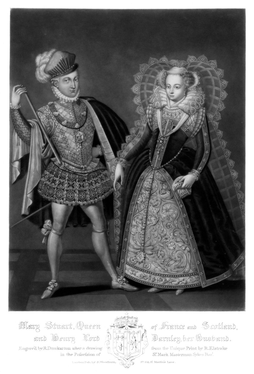 Mary Stuart, królowa Francji i Szkocji, i Henry Lord Darnley, jej mąż, 1816. autorstwa Robert Dunkarton