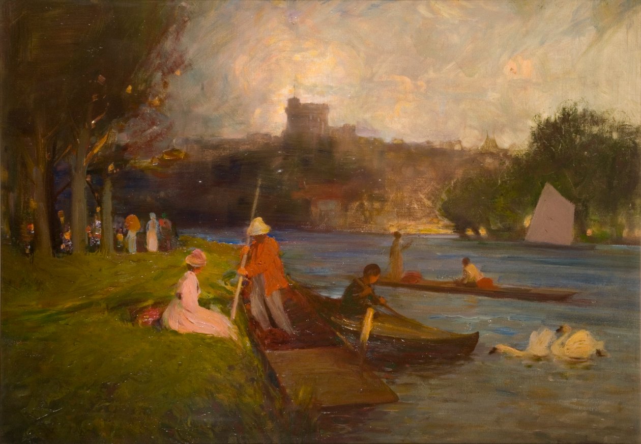 Tamiza w Windsorze (olej na pokładzie) autorstwa Robert Ernest McEune