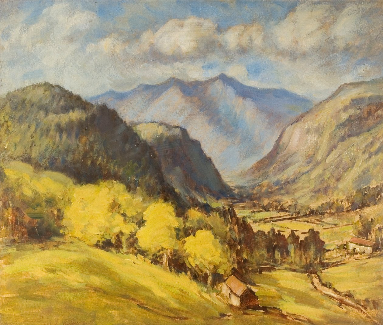 Krajobraz Doliny (olej na płycie) autorstwa Robert Ernest McEune