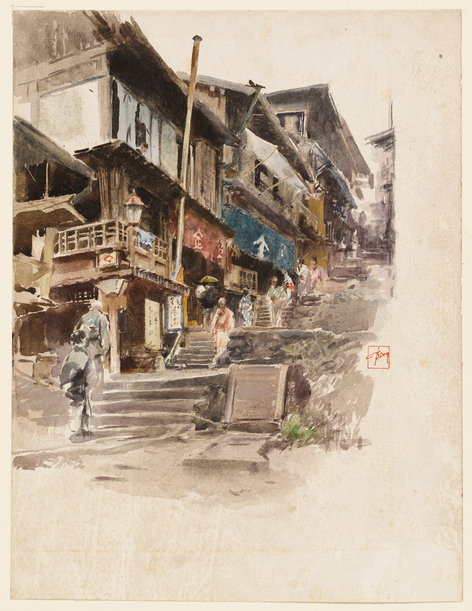 Ulica w Ikao w Japonii, II autorstwa Robert Frederick Blum