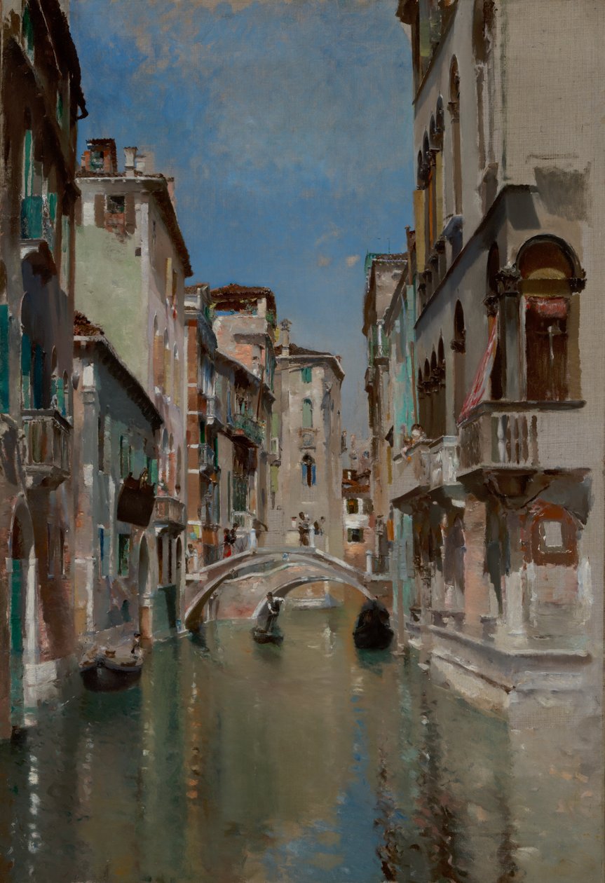 Kanał w Wenecji, dzielnica San Trovaso autorstwa Robert Frederick Blum