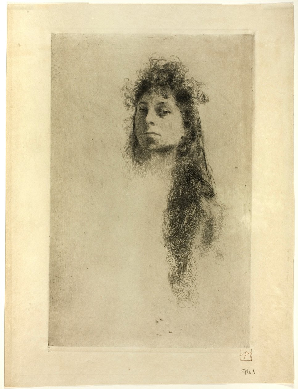 Głowa kobiety z długimi włosami autorstwa Robert Frederick Blum