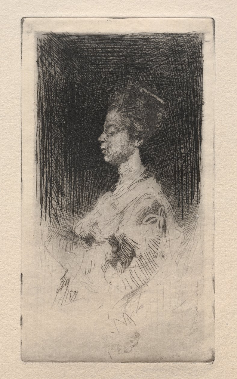 Głowa profilu japońskiej dziewczyny, 1879. autorstwa Robert Frederick Blum