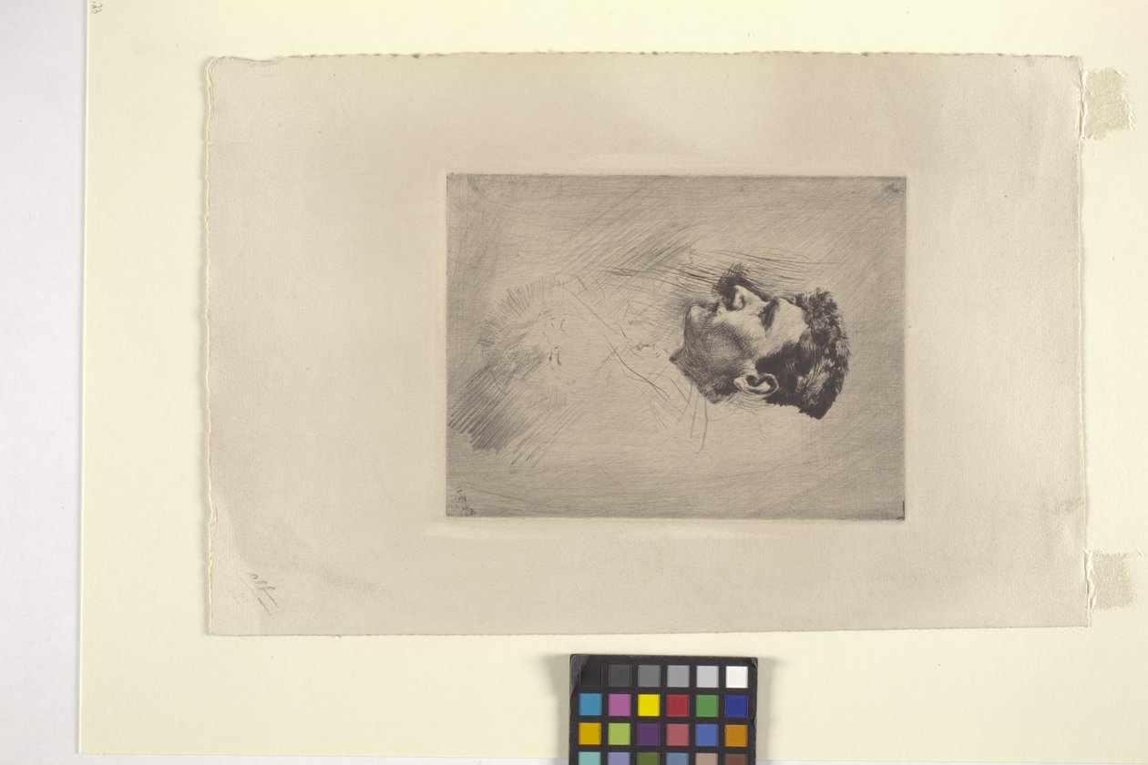 Profilowy portret mężczyzny (akwaforta) autorstwa Robert Frederick Blum