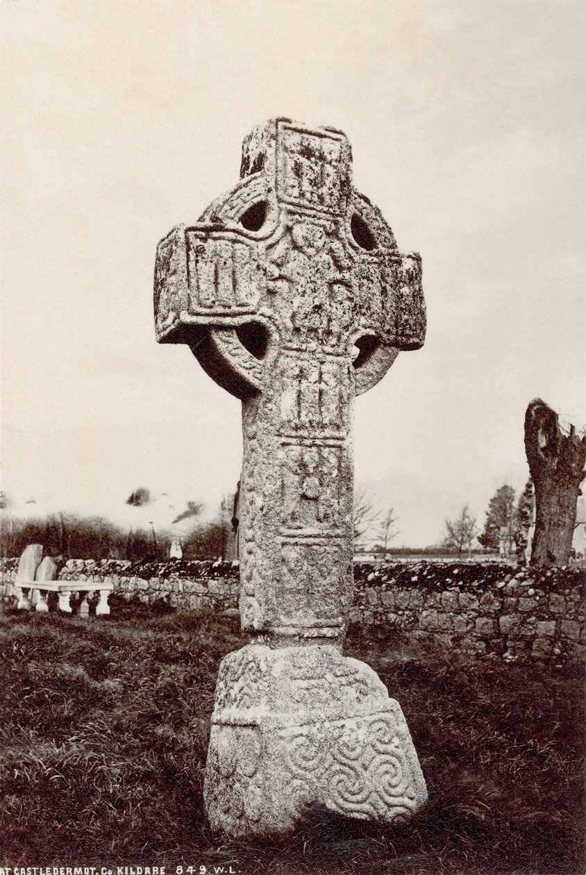 The North High Cross w Castledermot, hrabstwo Kildare, Irlandia (zdjęcie w sepii) autorstwa Robert French