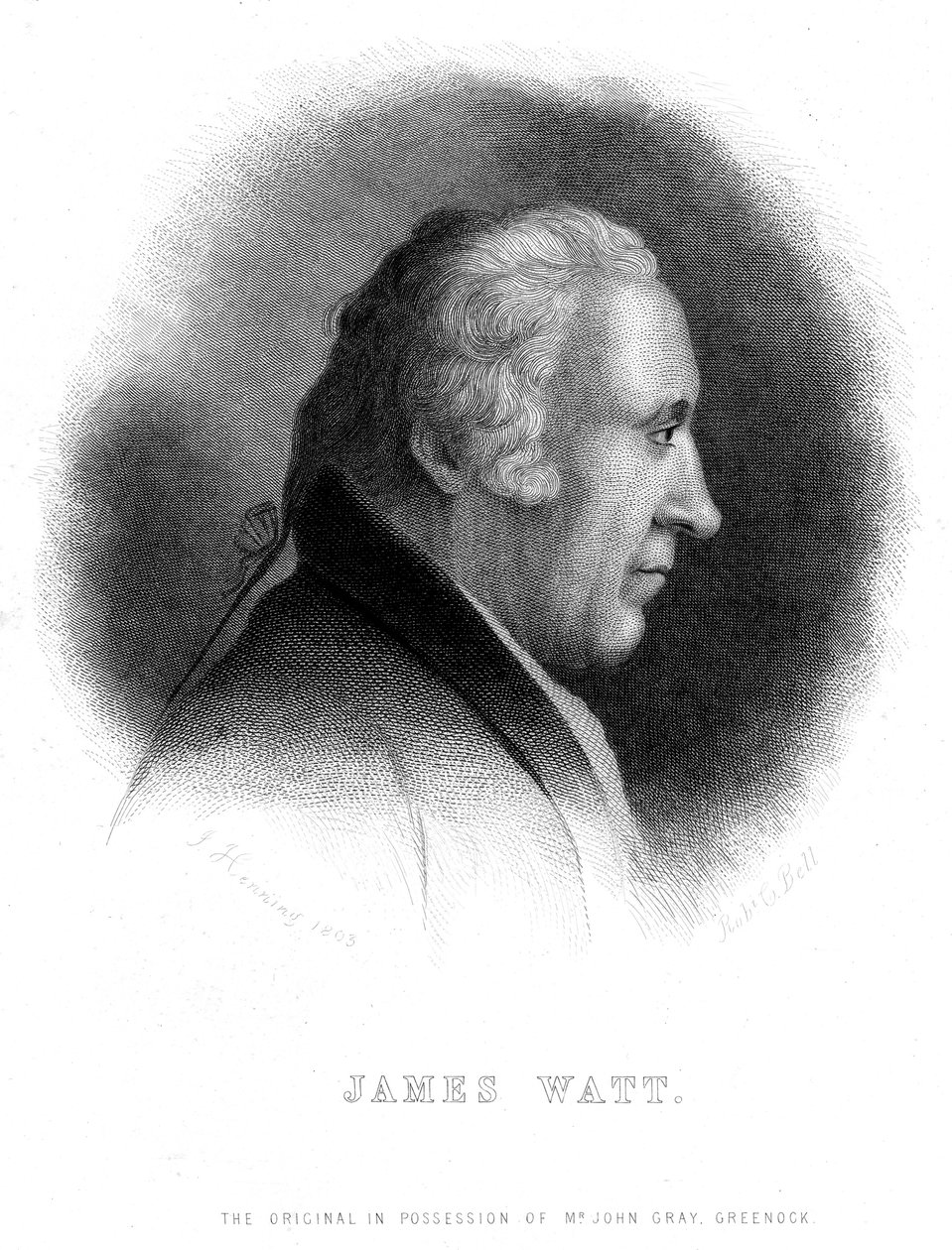 James Watt, szkocki inżynier, XIX wiek autorstwa Robert G. Bell