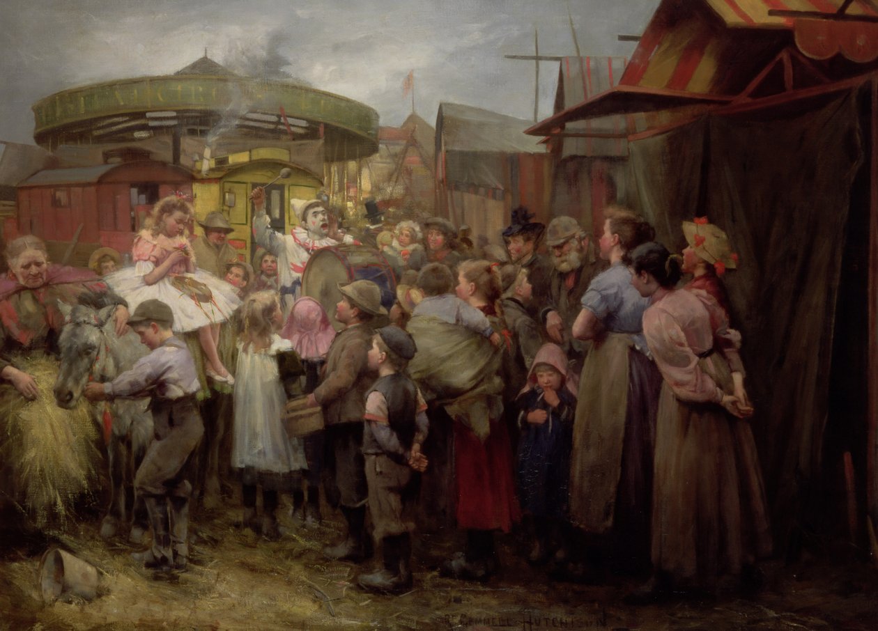 Karnawał w wiosce Cześć! Cześć! Cześć! 1890 autorstwa Robert Gemmell Hutchison