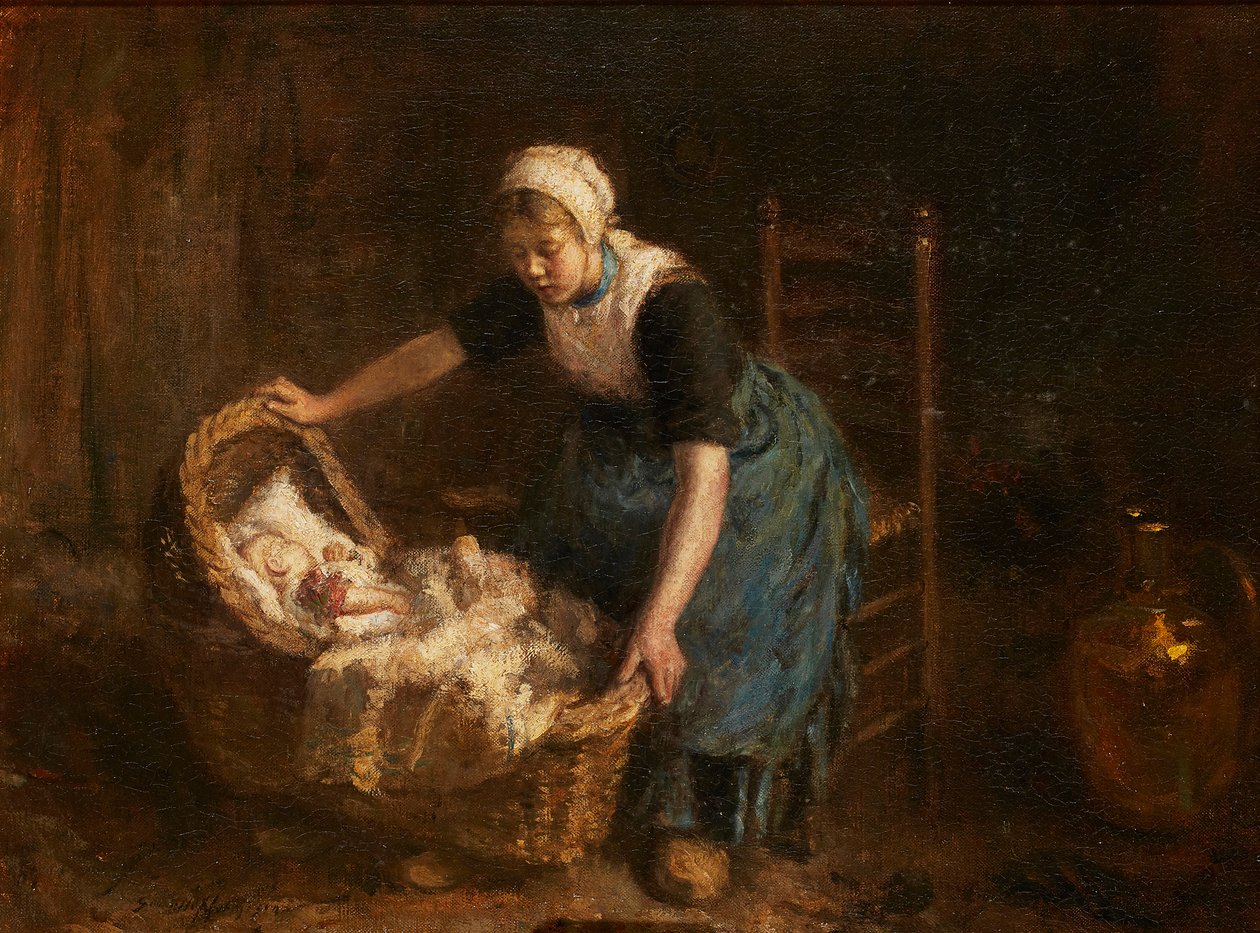 Sen, Dziecko, Sen (olej na płótnie) autorstwa Robert Gemmell Hutchison