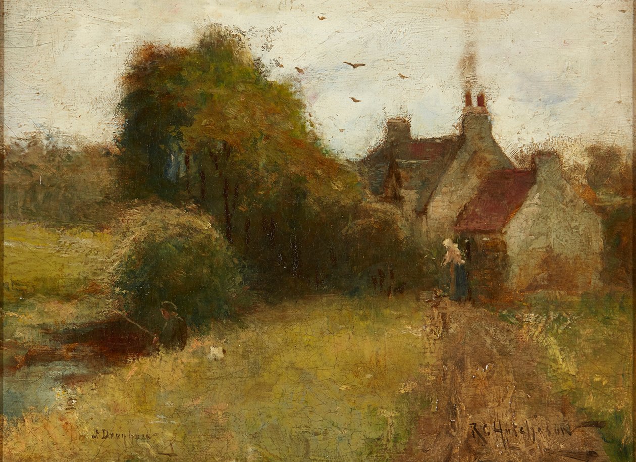 Chata (olej na płótnie) autorstwa Robert Gemmell Hutchison