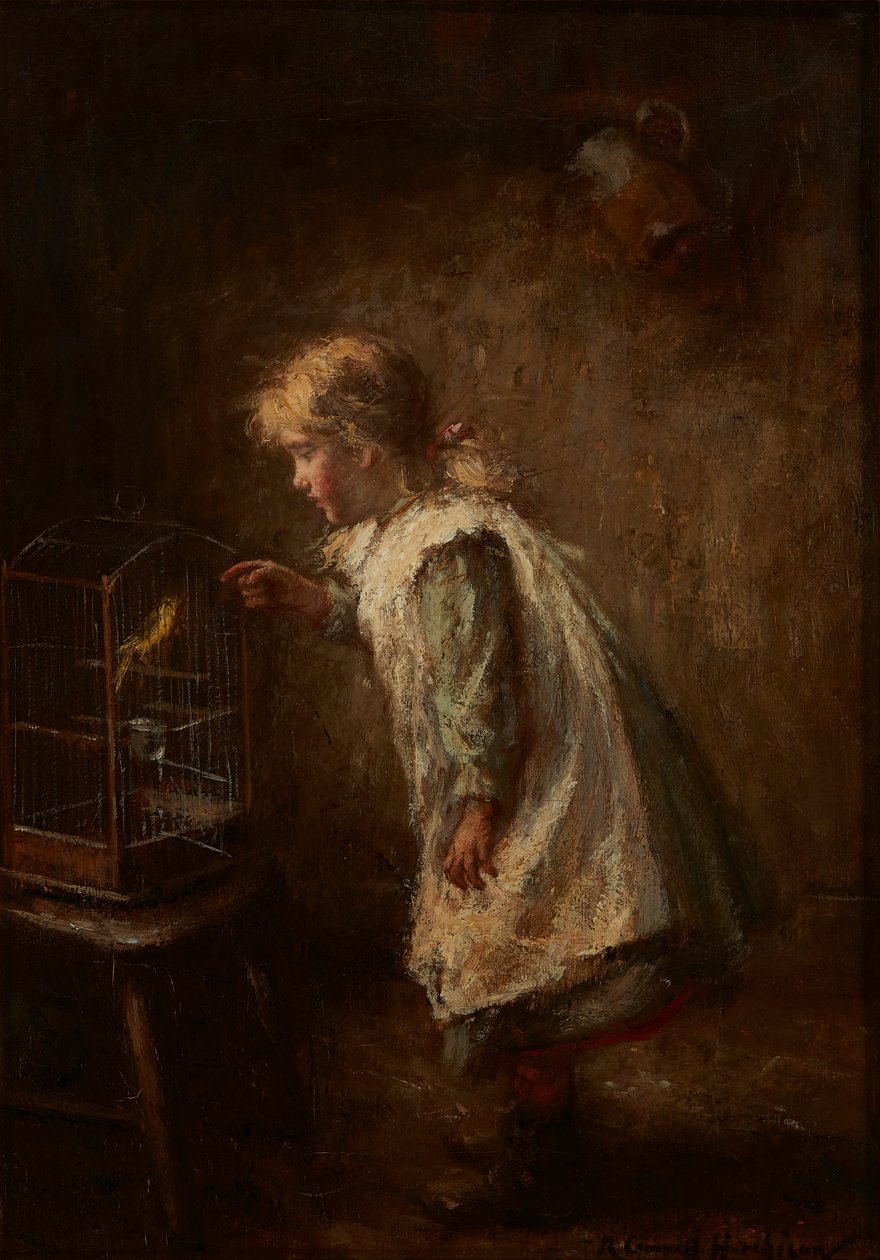 Kanarek Zwierzak (olej na płótnie) autorstwa Robert Gemmell Hutchison