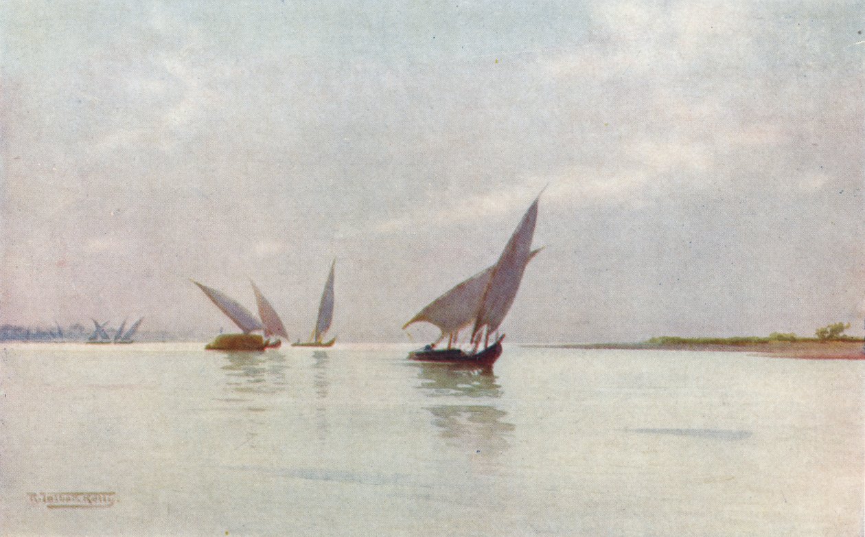 Srebrzysty dzień nad Nilem, ok. 1880, 1904 r. autorstwa Robert George Talbot Kelly