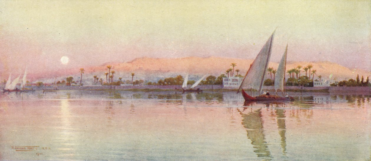 Kair z Wieczoru Rzeki, ok. 1880, 1904 r. autorstwa Robert George Talbot Kelly