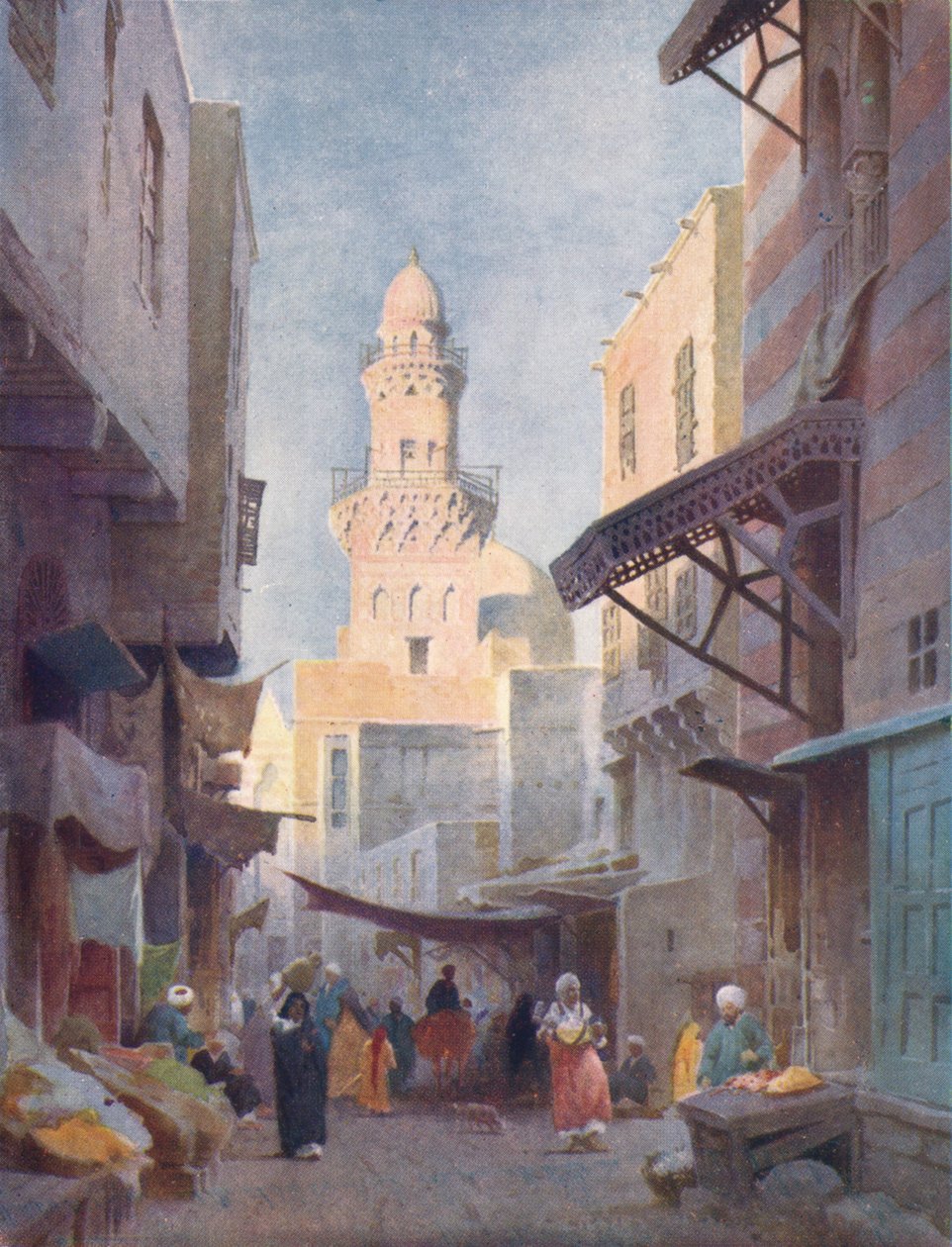 Gamalieh i meczet sułtana Babaasa, Kair, ok. 1880, 1904 autorstwa Robert George Talbot Kelly