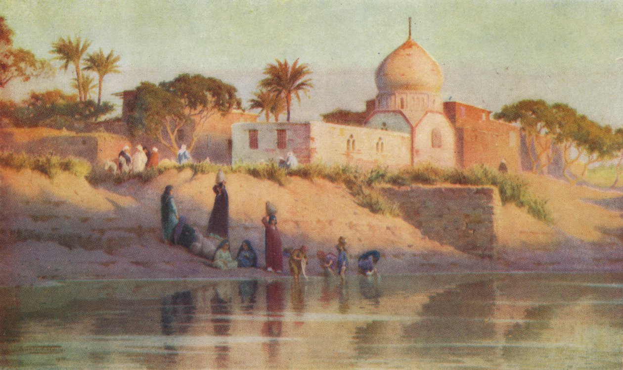 Wioska Shinbab nad Dolnym Nilem, ok. 1880, 1904 autorstwa Robert George Talbot Kelly