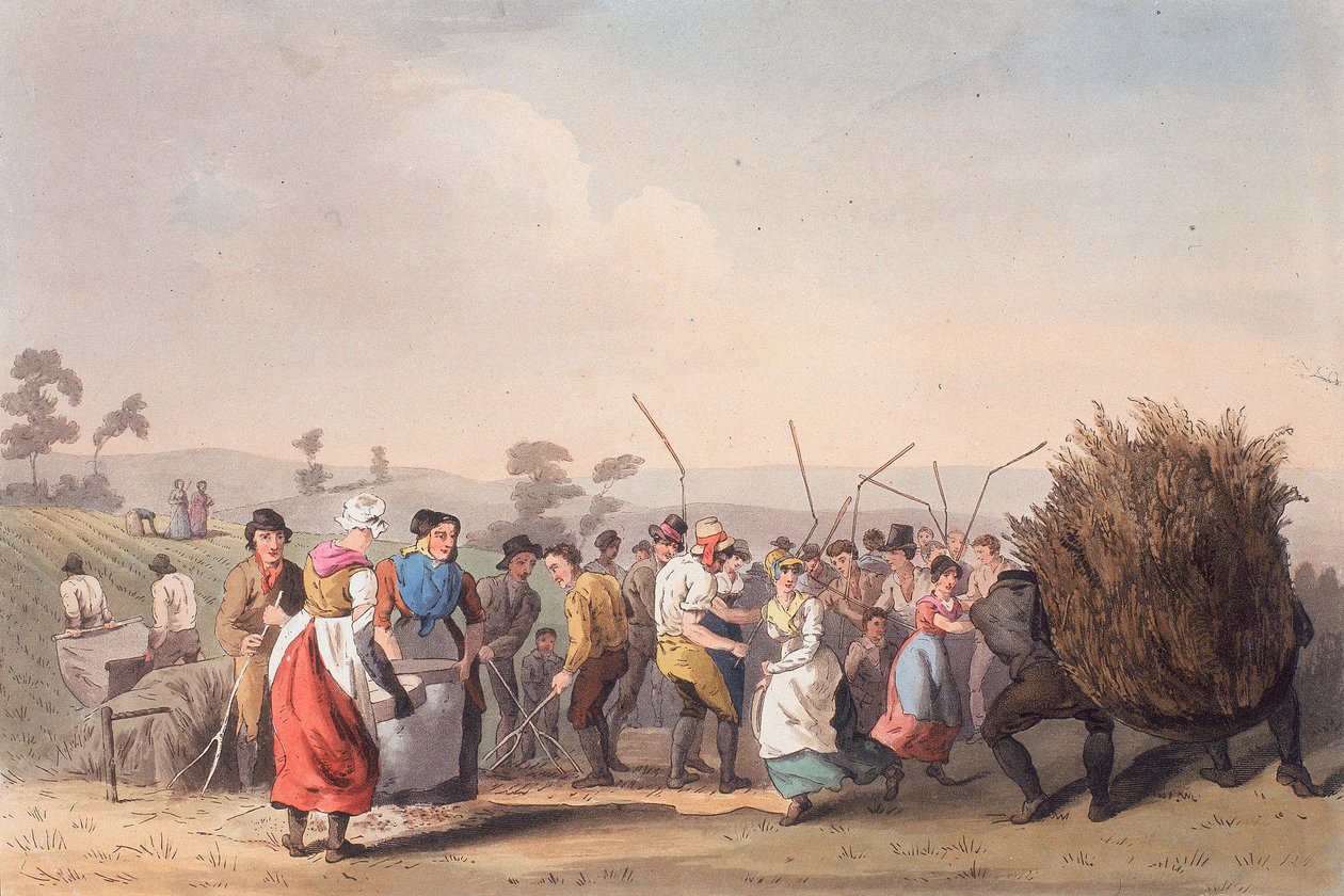 Młócenie rzepaku, 1 listopada 1813 r. autorstwa Robert Havell