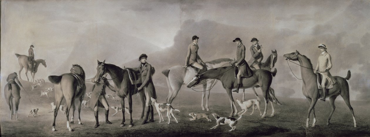 Tom Conolly z Castletown Hunting z przyjaciółmi, 1769 (pastel, kreda i gwasz na papierze) autorstwa Robert Healy