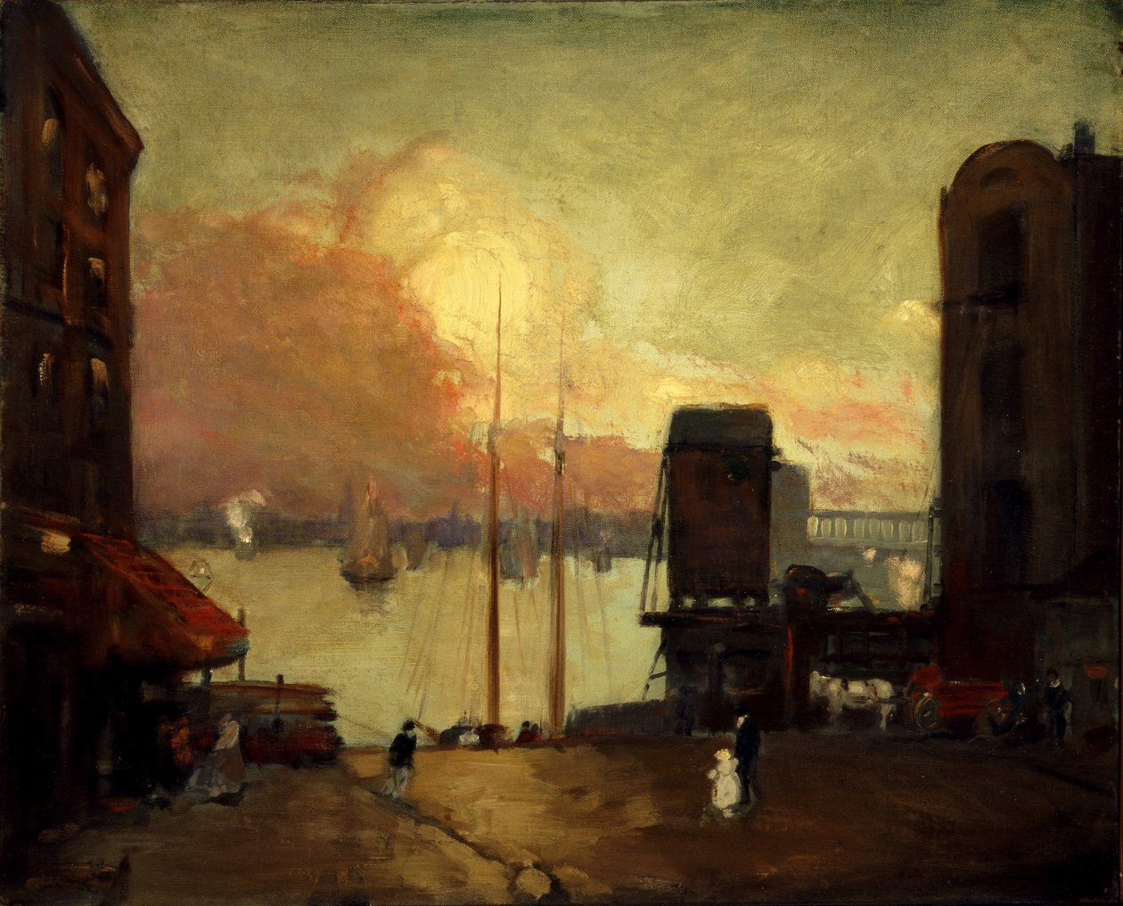 Chmury Cumulus, East River autorstwa Robert Henri