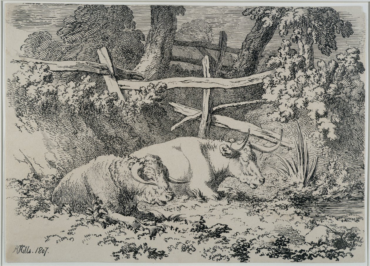 Odpoczynek bydła, 1807 autorstwa Robert Hills
