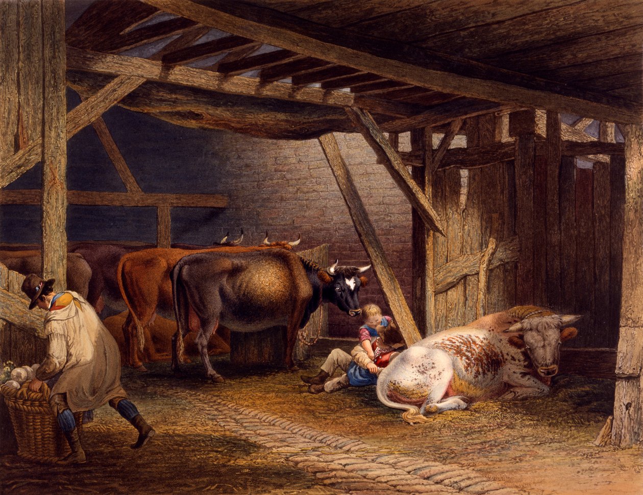 Obora (akwatinta ręcznie kolorowana) autorstwa Robert Hills