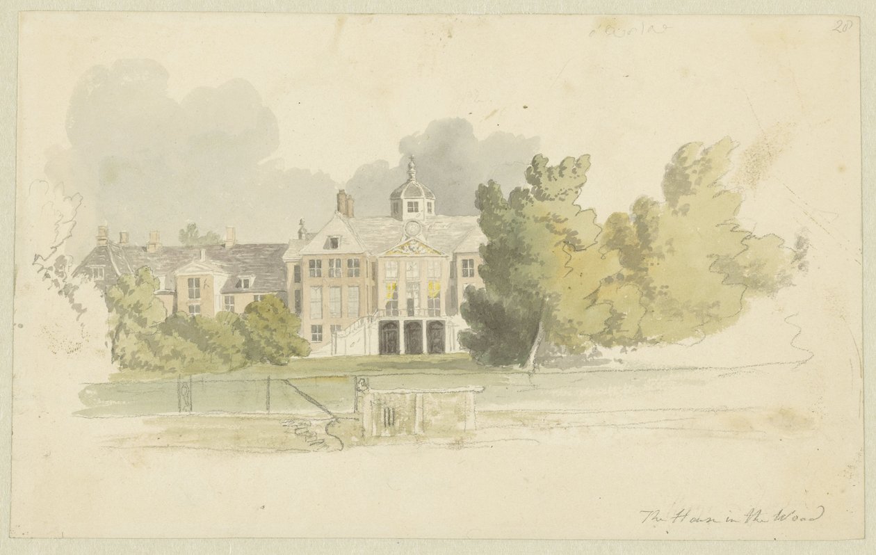 Widok Huis ten Bosch Projekty akwatinty z serii Szkice we Flandrii i Holandii (tytuł serii) autorstwa Robert Hills