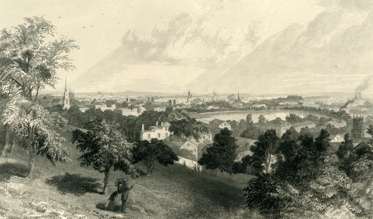 „Miasto Providence, z Prospect Hill”, 1872. autorstwa Robert Hinshelwood