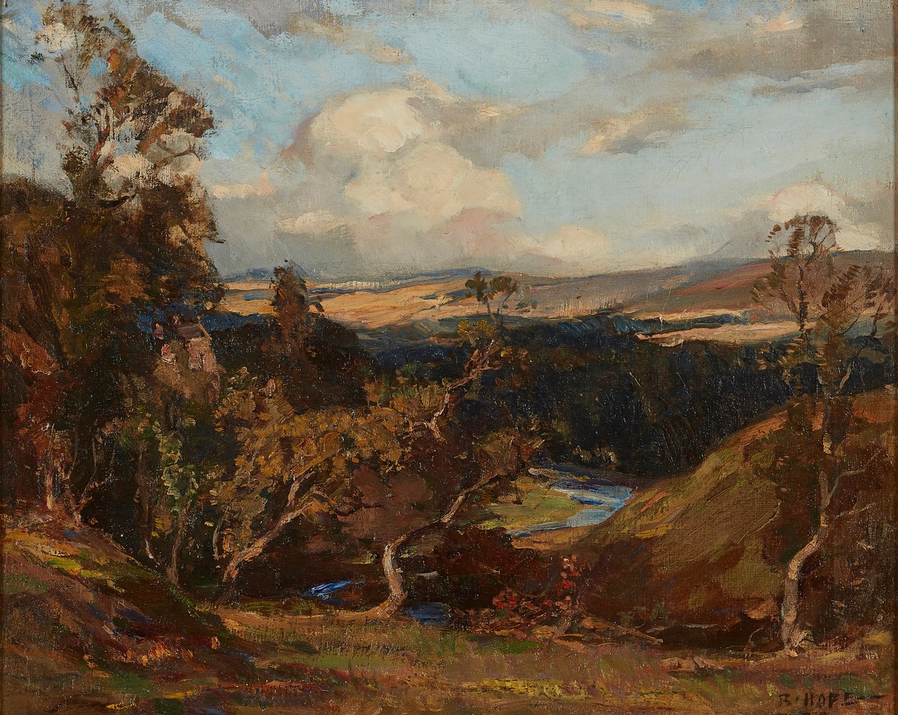 Loup na wodzie Ettrick (olej na płótnie) autorstwa Robert Hope