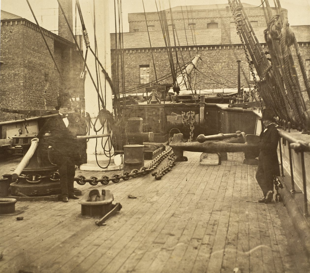 Brunel na pokładzie Aphrodity, Liverpool autorstwa Robert Howlett