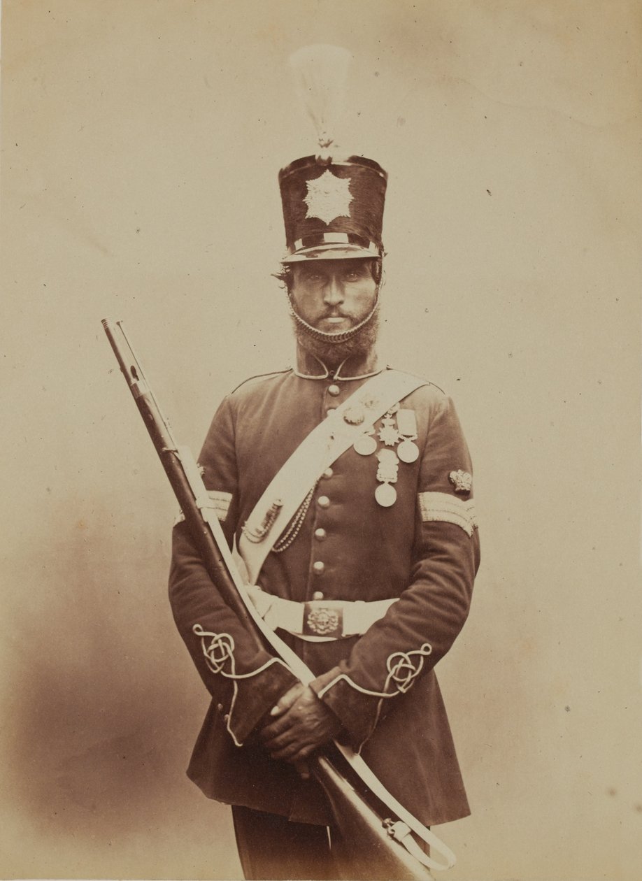 Sierżant kolorów John Paul, królewscy saperzy i górnicy, 1856 (zdjęcie w sepii) autorstwa Robert Howlett