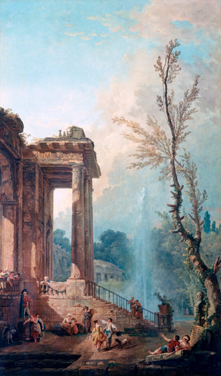 „Portyk wiejskiej rezydencji”, 1773 autorstwa Robert Hubert