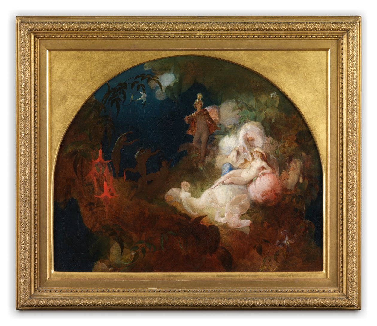 Tam śpi Tytania (olej na desce) autorstwa Robert Huskisson